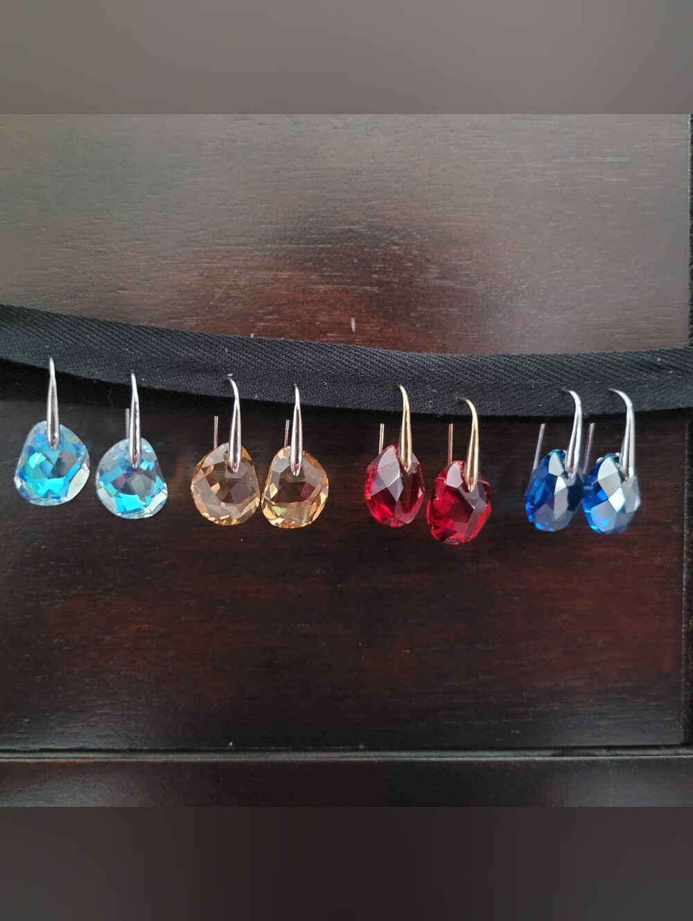 Set Swarovski Galet Earrings, Rhodium Plated